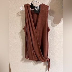 Bobeau terracotta tank top with side tie